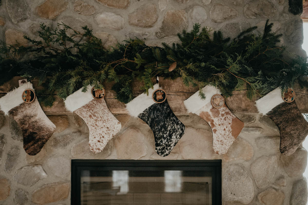 Handmade Cowhide Christmas Stockings