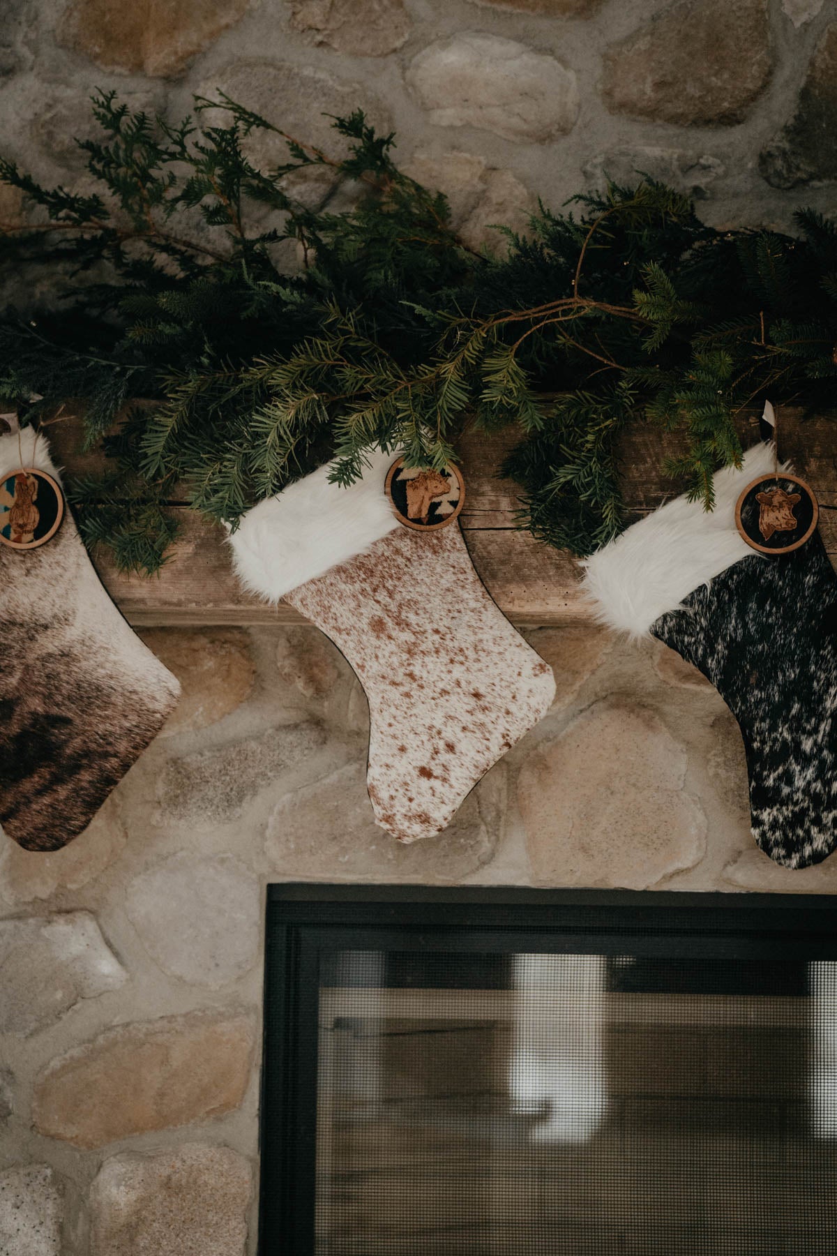 Handmade Cowhide Christmas Stockings