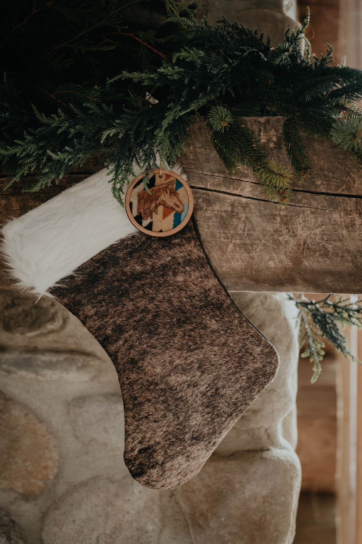 Handmade Cowhide Christmas Stockings