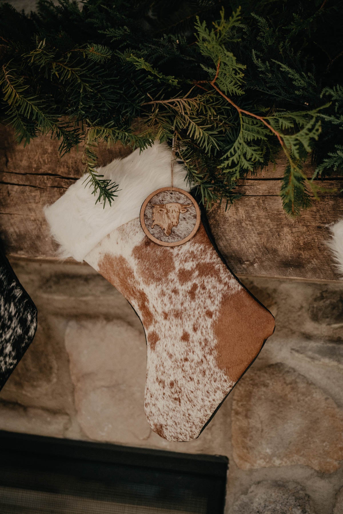 Handmade Cowhide Christmas Stockings