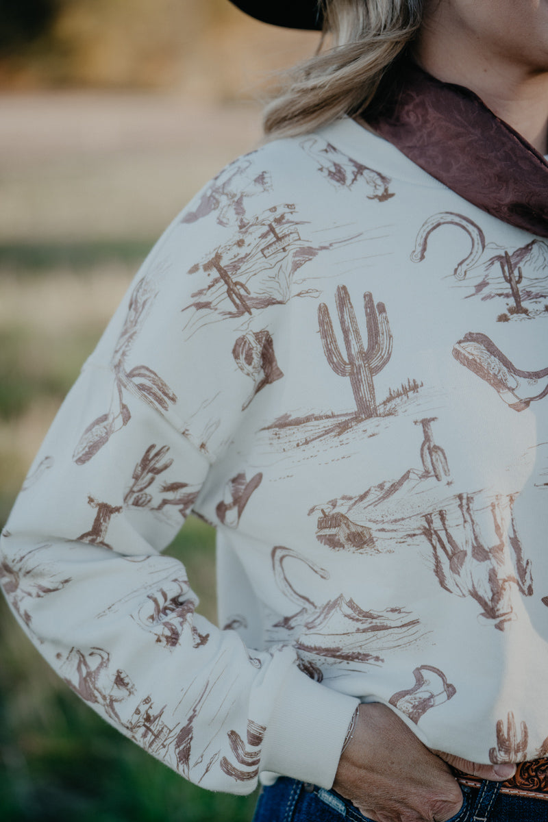 'Lulu' Western Print Crewneck Top (S-L)