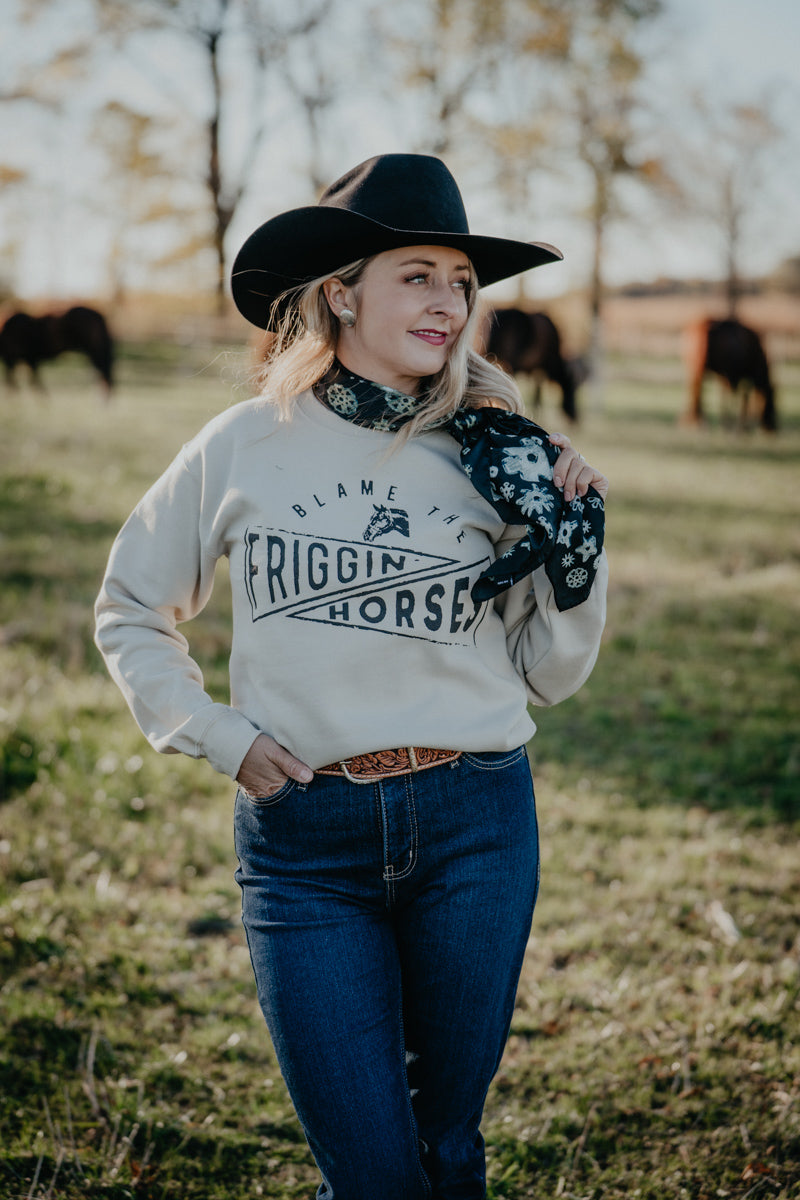 'Friggin Horses' Sand Crewneck (S-XXL)