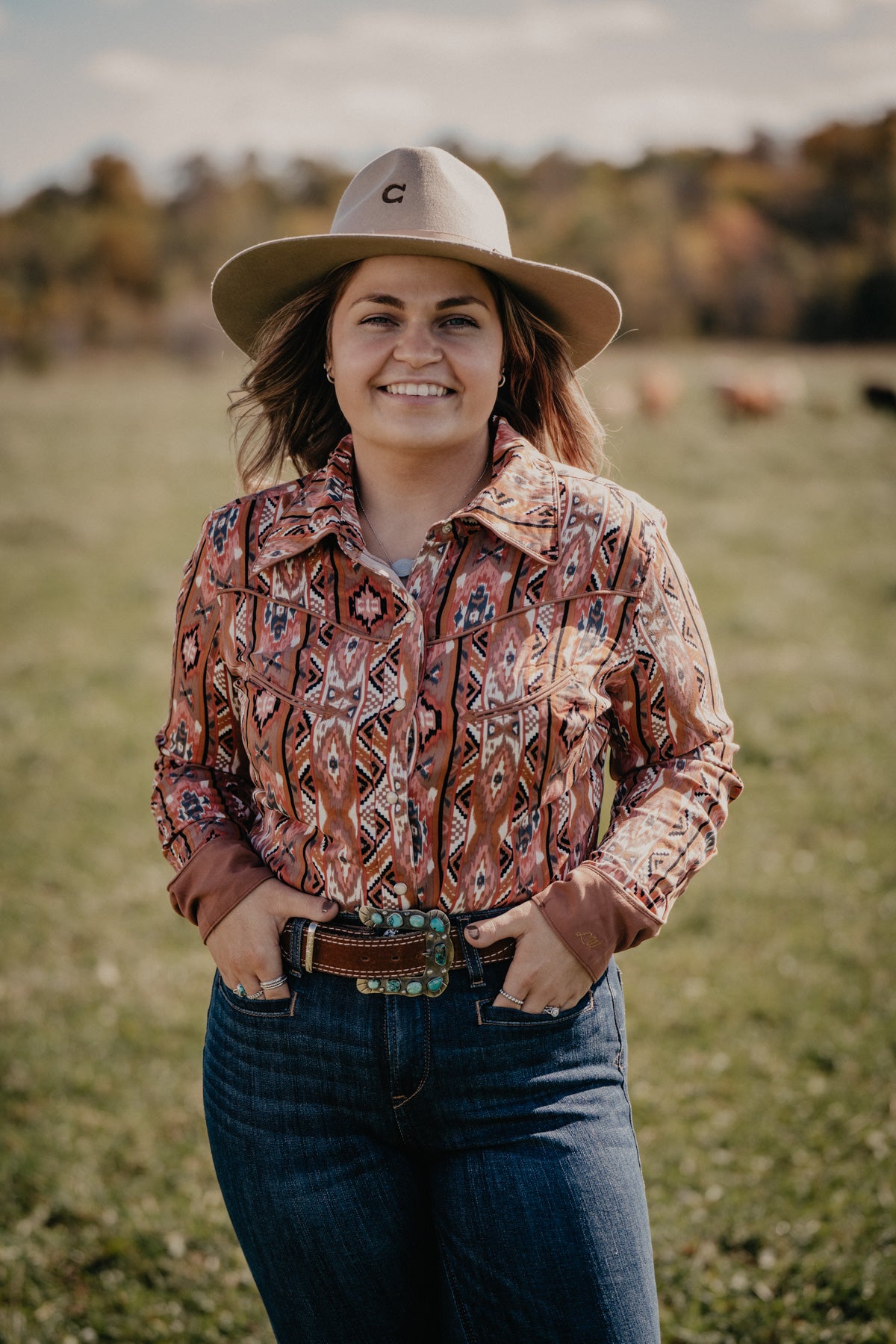 'Straight Up Sideways' Wrangler x Lainey Checotah Snap Shirt (XS-XL)