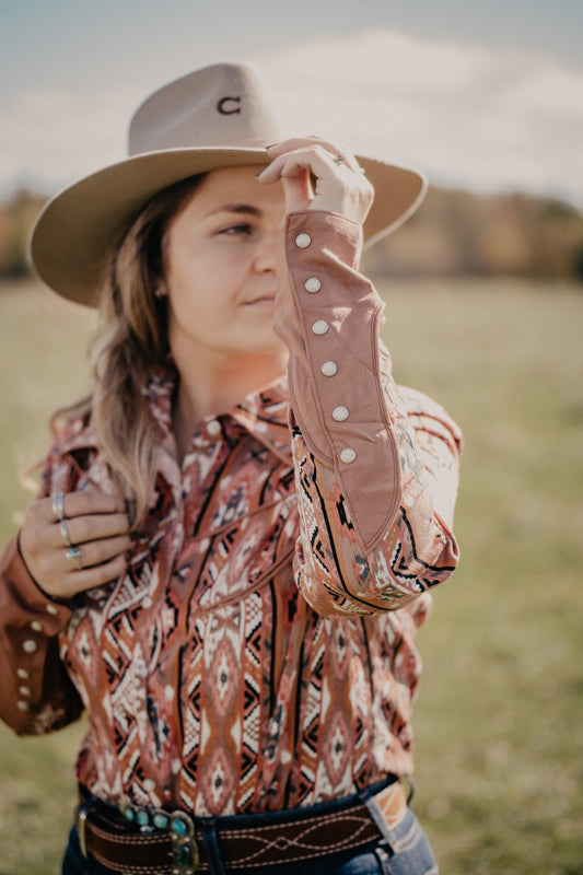 'Straight Up Sideways' Wrangler x Lainey Checotah Snap Shirt (XS-XL)