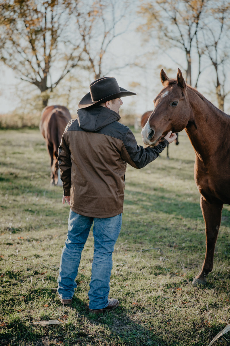 'Roman' Men's 2-Tone Brown Hooded Soft Shell CINCH Jacket (S-XXL)