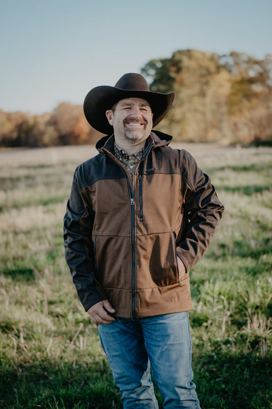 'Roman' Men's 2-Tone Brown Hooded Soft Shell CINCH Jacket (S-XXL)