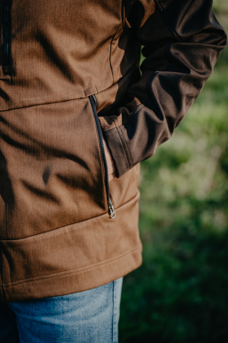 'Roman' Men's 2-Tone Brown Hooded Soft Shell CINCH Jacket (S-XXL)