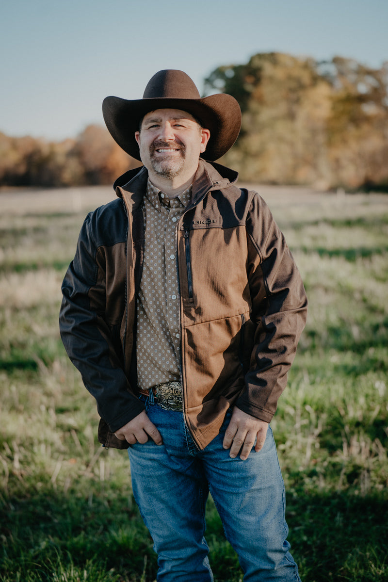 'Roman' Men's 2-Tone Brown Hooded Soft Shell CINCH Jacket (S-XXL)