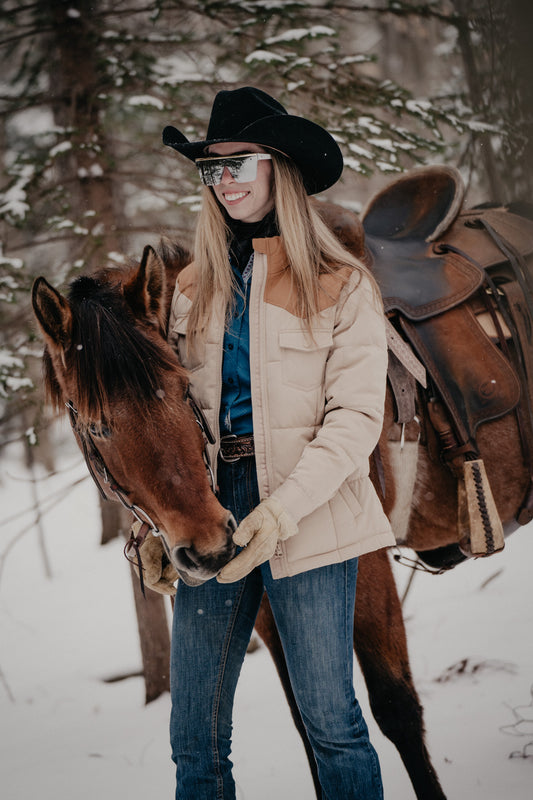 'Wyldfire' Tan Women's Quilted Jacket by Kimes Ranch (S-XXL)