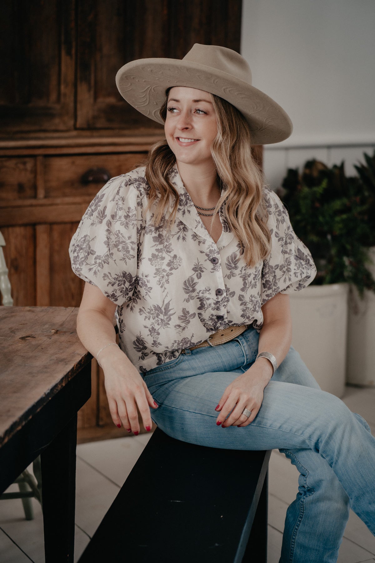 'Tottie' Tencel Blend Floral Camp Shirt (Sizes S-L)