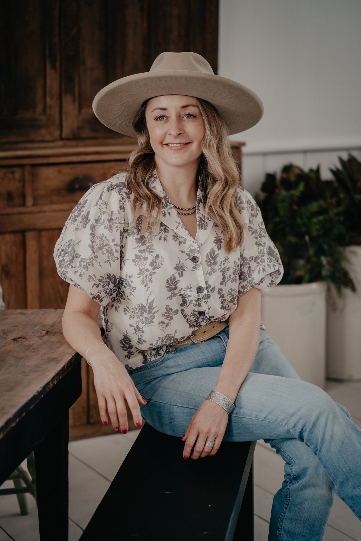 'Tottie' Tencel Blend Floral Camp Shirt (Sizes S-L)