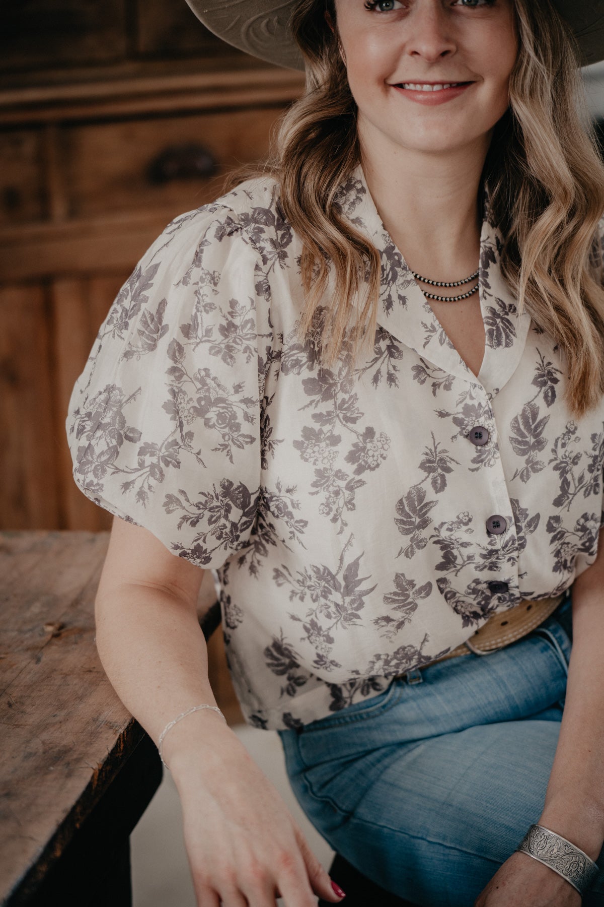 'Tottie' Tencel Blend Floral Camp Shirt (Sizes S-L)