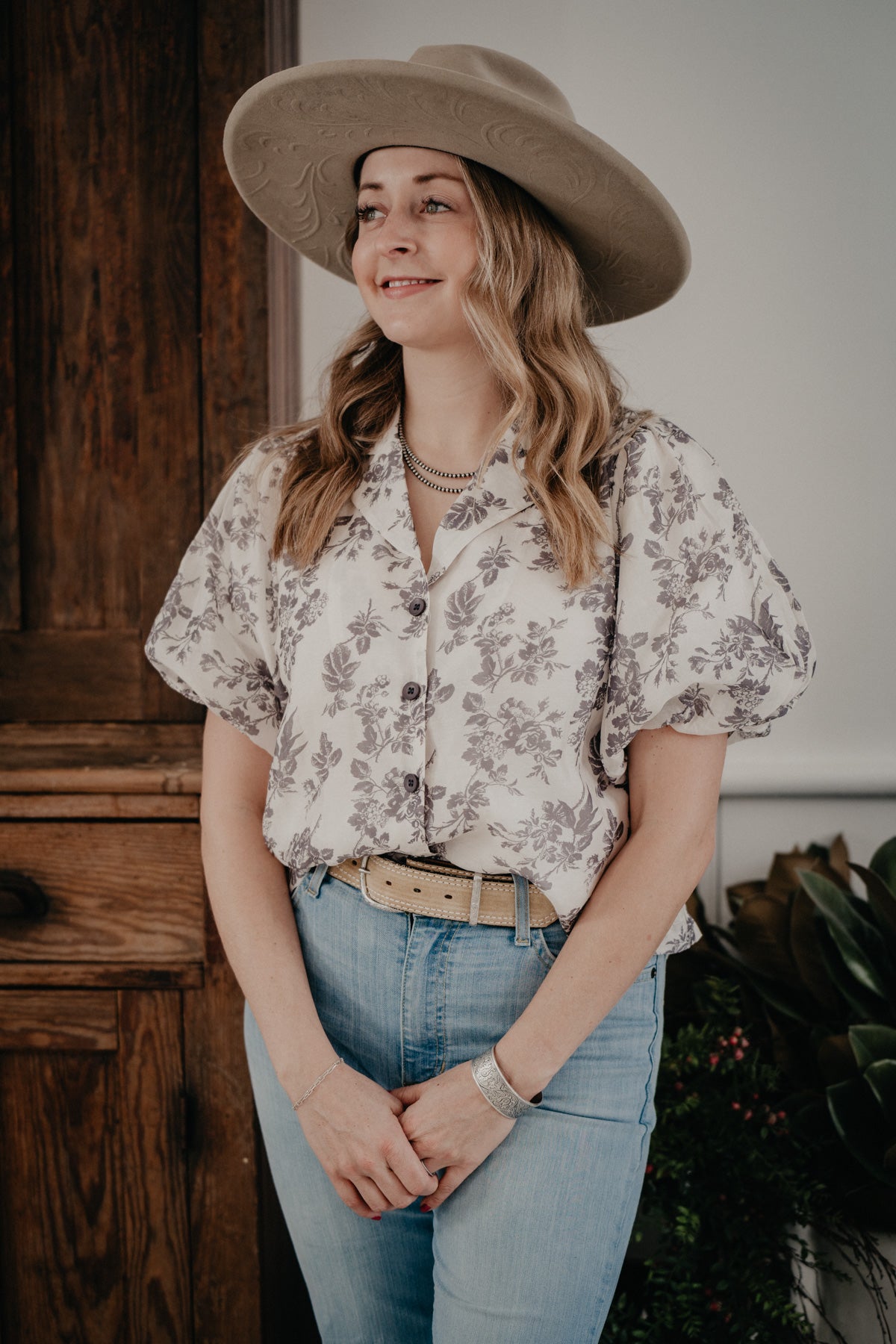 'Tottie' Tencel Blend Floral Camp Shirt (Sizes S-L)