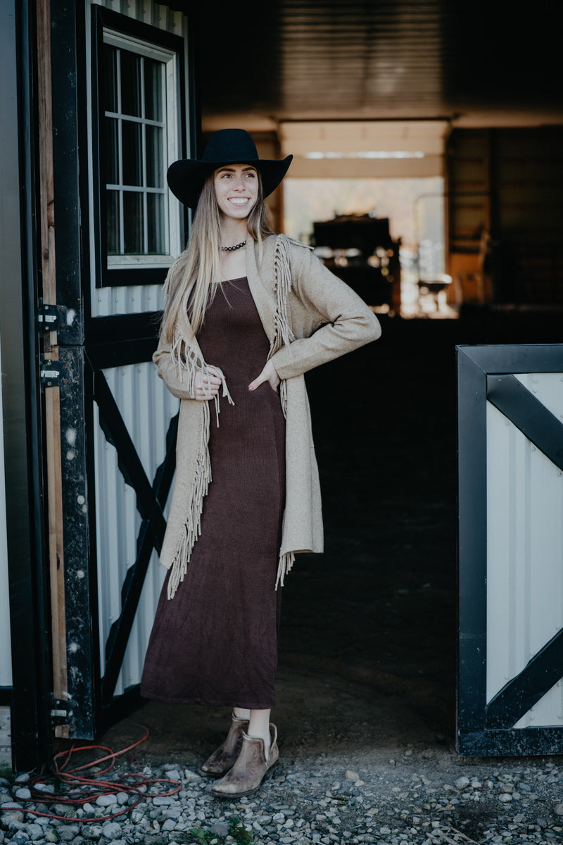 'Colette' Solid Ribbed Maxi Dress (S-L/2 Colours)