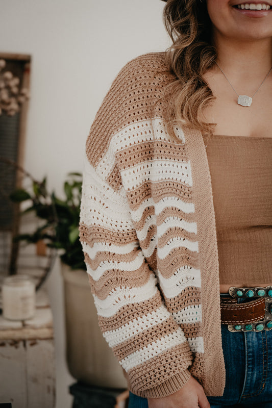 ‘Katlin’ Stripped Knit Sweater Cardigan (S-L)