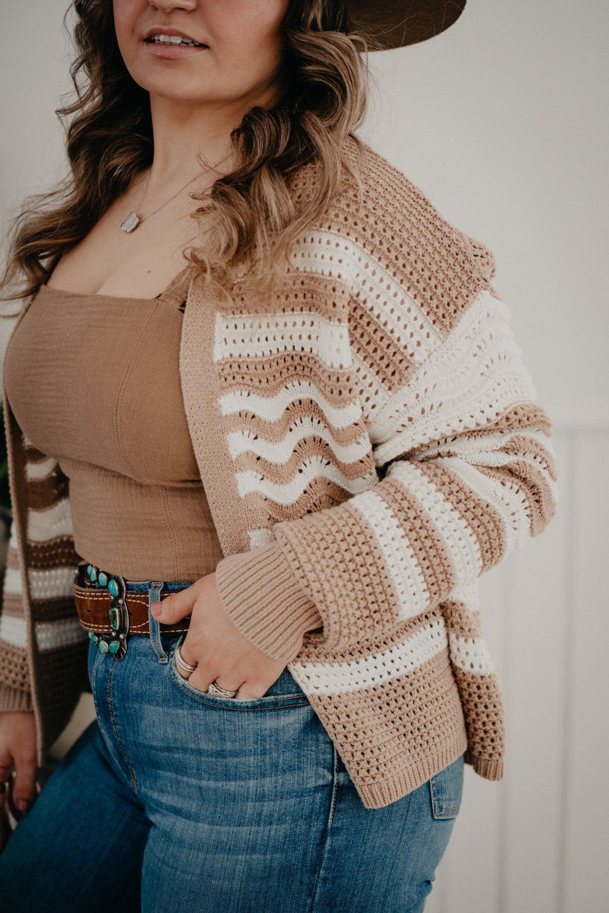 ‘Katlin’ Stripped Knit Sweater Cardigan (S-L)