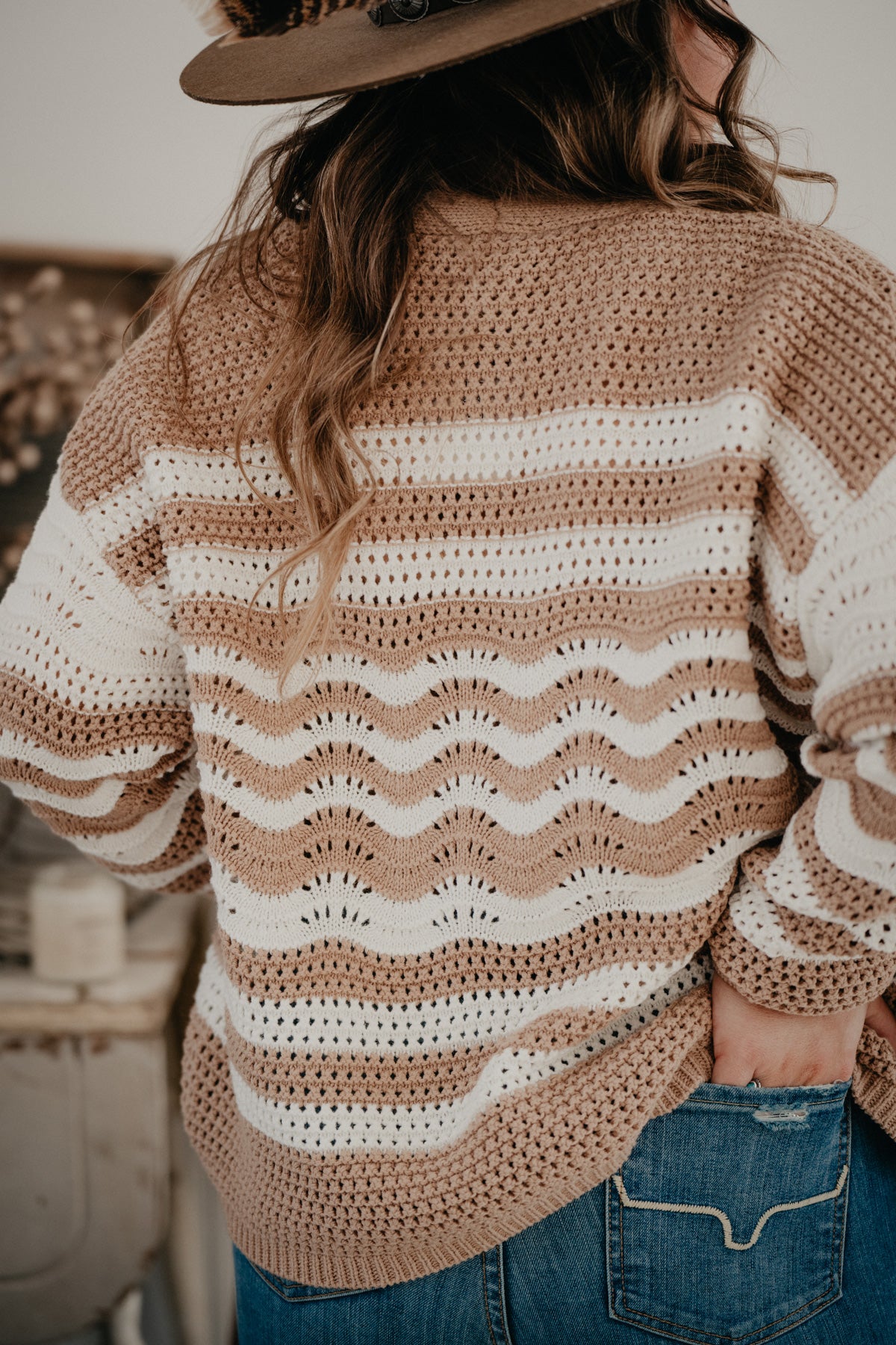 ‘Katlin’ Stripped Knit Sweater Cardigan (S-L)