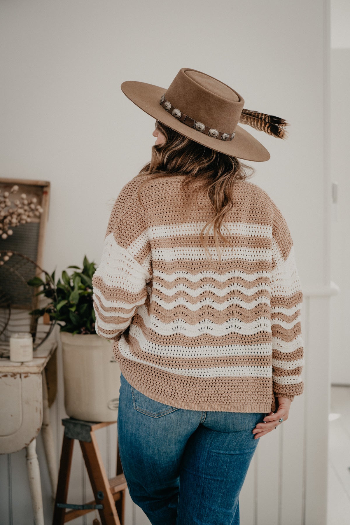 ‘Katlin’ Stripped Knit Sweater Cardigan (S-L)