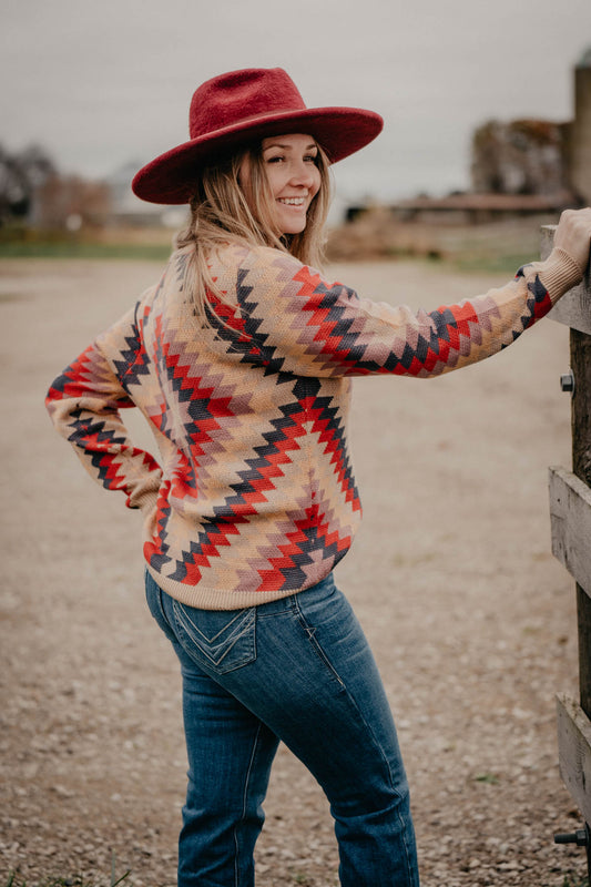 'Daphne' Geometric Knit Sweater (S - XXL)