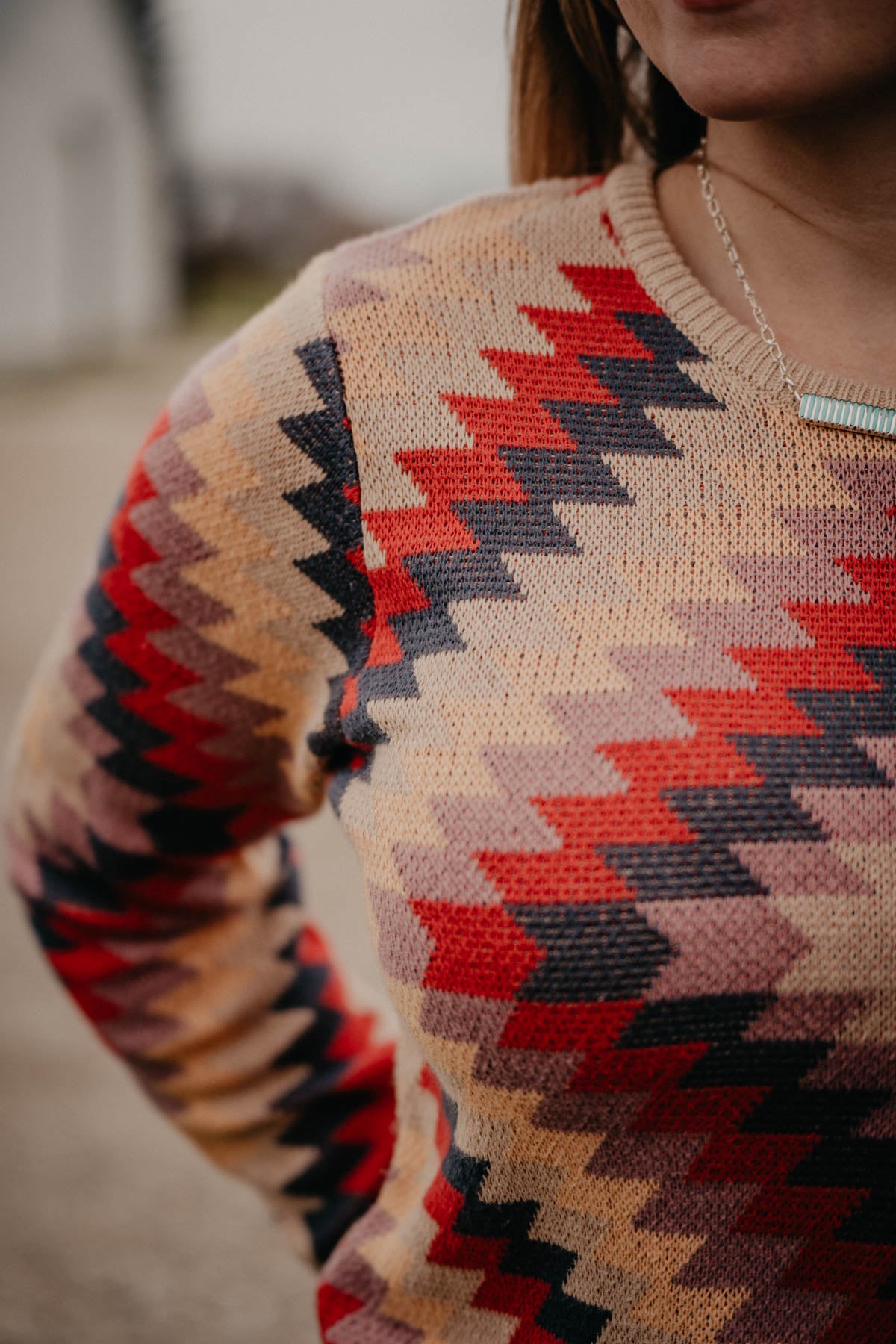 'Daphne' Geometric Knit Sweater (S - XXL)