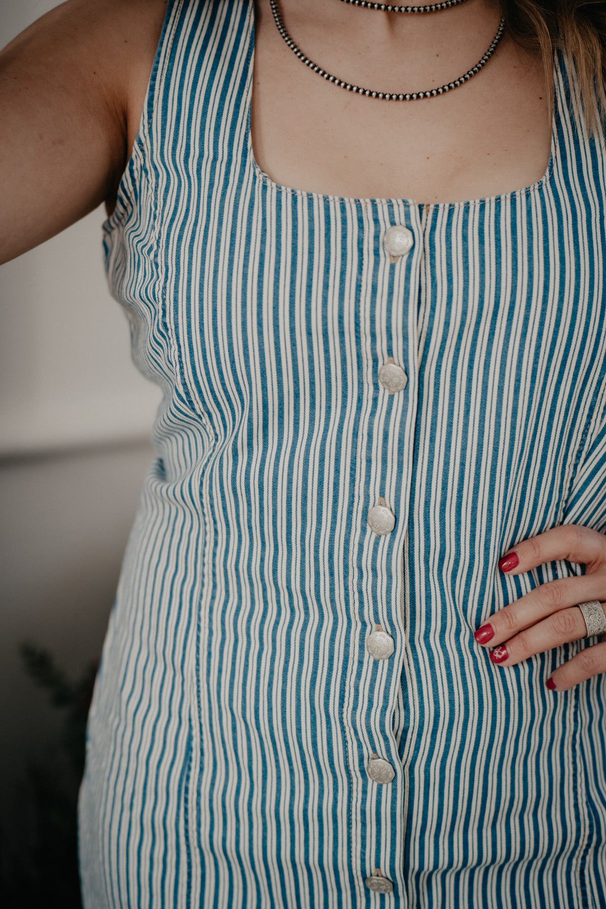 'Tucker' Women's Wrangler Striped Denim Dress (S-XXL)