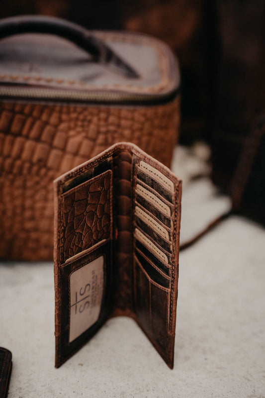 Leather Croc Men's Long Bifold Wallet by STS Ranchwear
