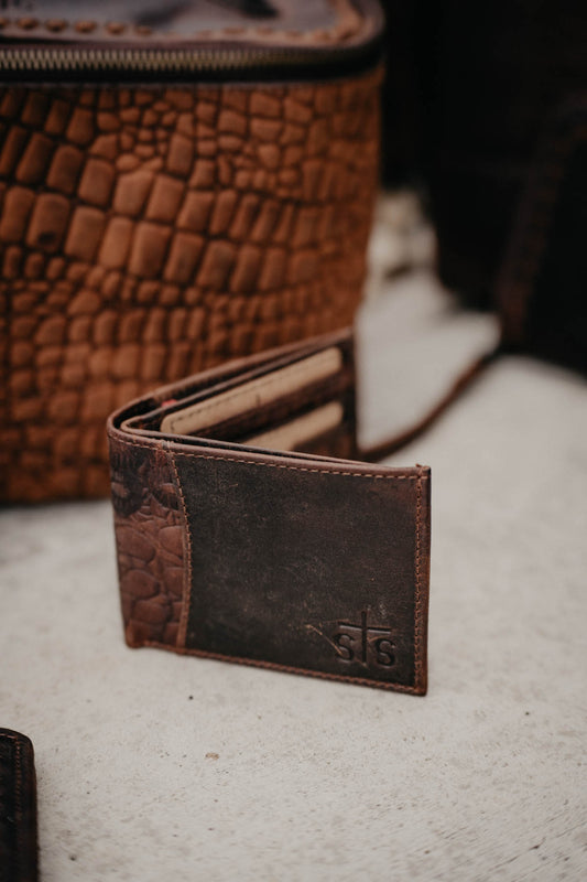 Leather Croc Men's Bifold II Wallet by STS Ranchwear