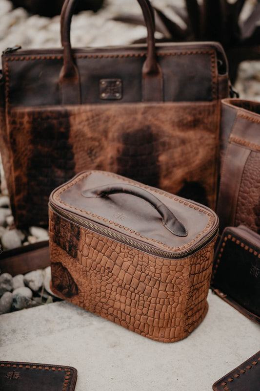 'Catalina' Leather Croc Train Case by STS Ranchwear