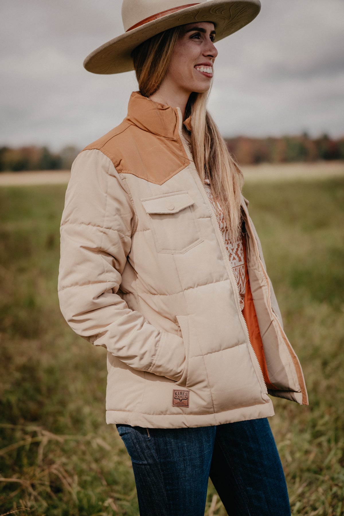 'Wyldfire' Tan Women's Quilted Jacket by Kimes Ranch (M & L Only)