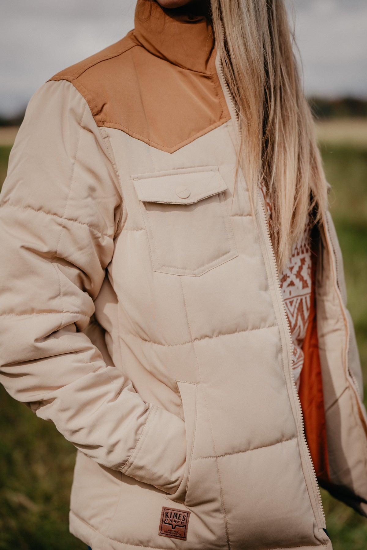 'Wyldfire' Tan Women's Quilted Jacket by Kimes Ranch (M & L Only)