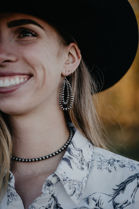 Navajo Pearl Double Teardrop Earrings