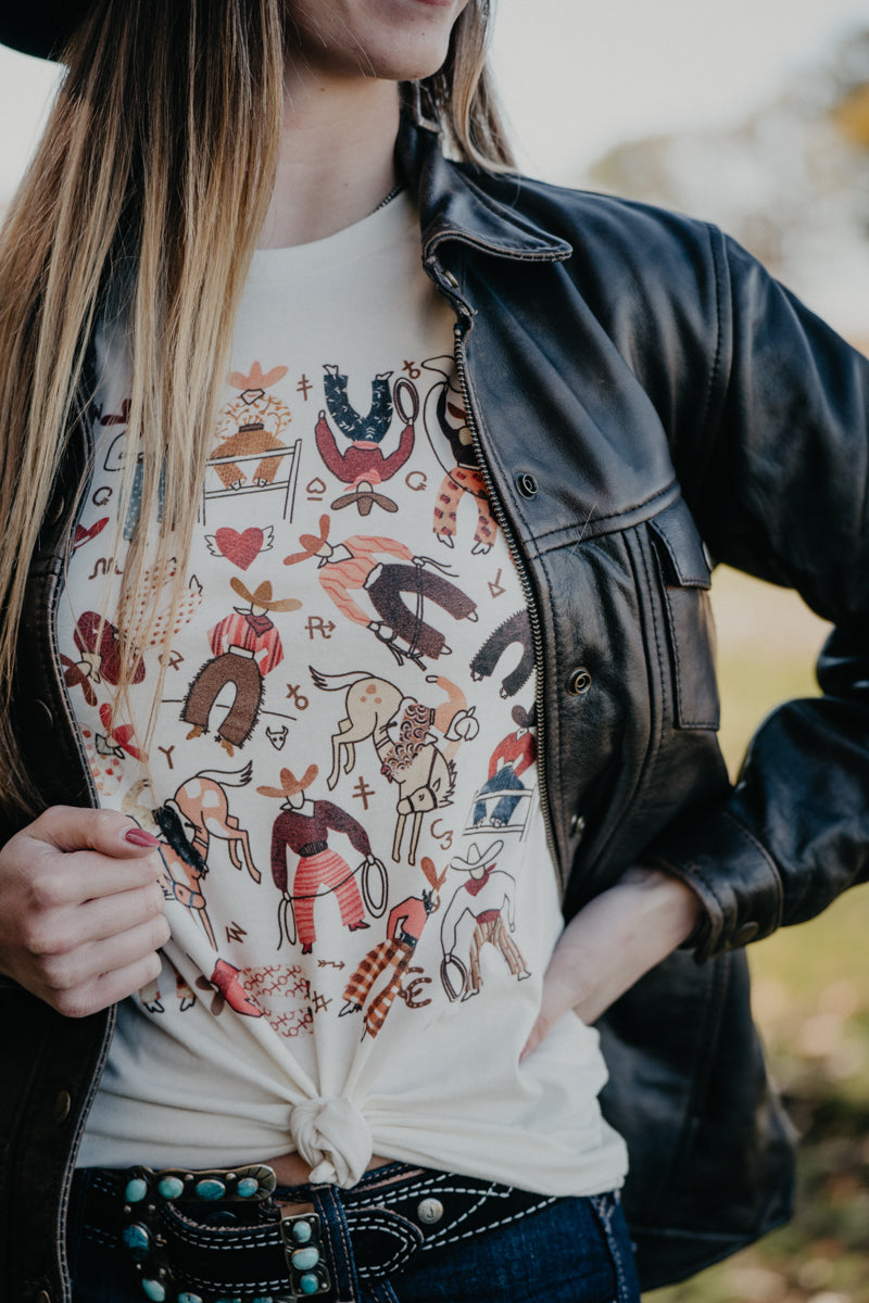 'Way Out West' Natural T-shirt by XOXO Art & Co (XS-XXL)