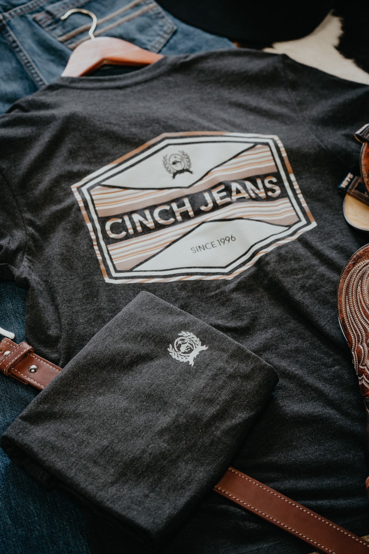 Men's Charcoal CINCH Logo Graphic Tee (S-XXL)