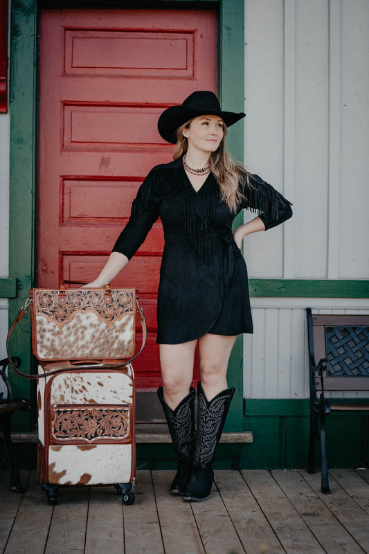 'Black Hills' Microsuede Wrap Dress by Ariat (Sizes 2-10)