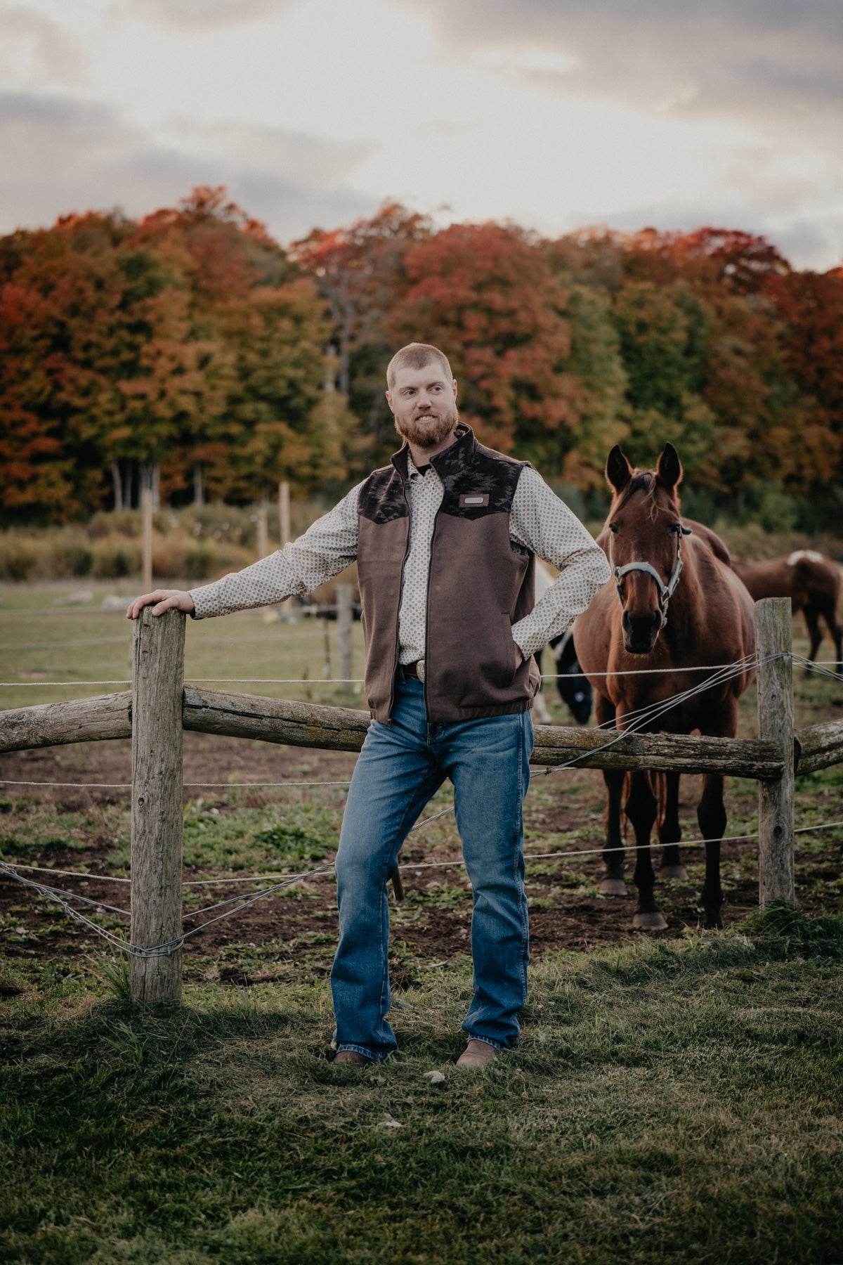 'Cooper' Men's CINCH Brown Wooly Vest (S-XXL)