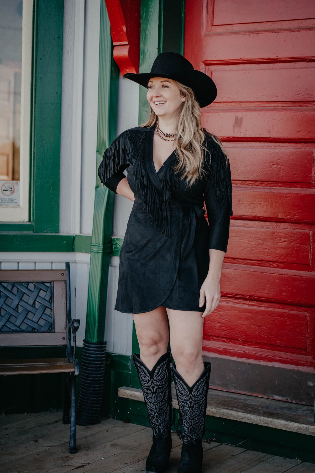 'Black Hills' Microsuede Wrap Dress by Ariat (Sizes 2-10)