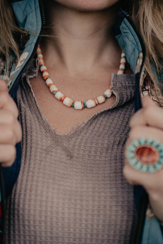 Spiny and Turquoise 19" Necklace