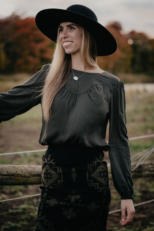 'Wisteria' Olive Long Sleeve top by Ariat (XS - XXL)