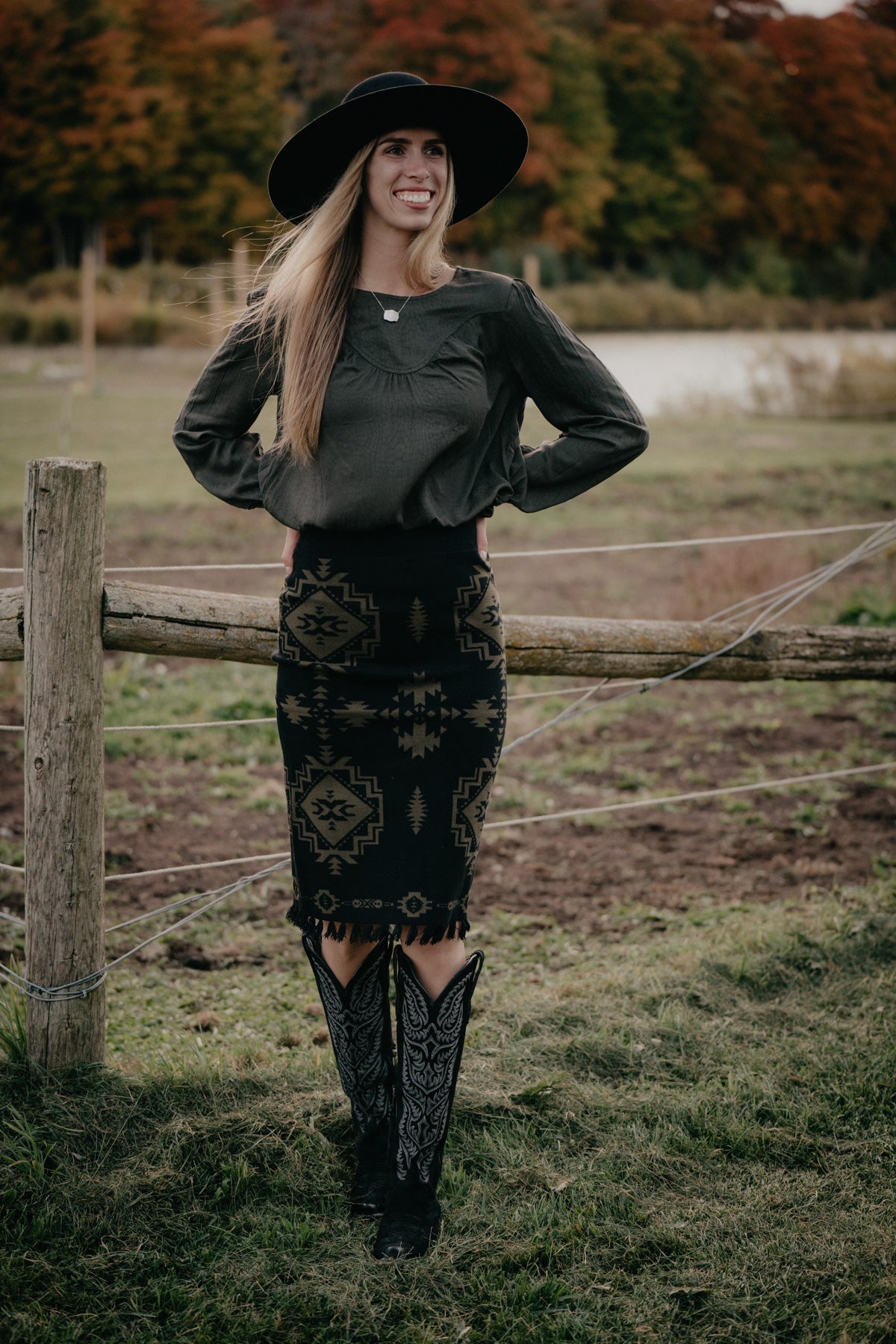 'Caldera' Black / Relic Sweater Skirt by Ariat (XS - XXL)