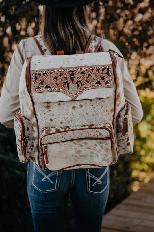 Cowhide and Tooled Leather Backpack