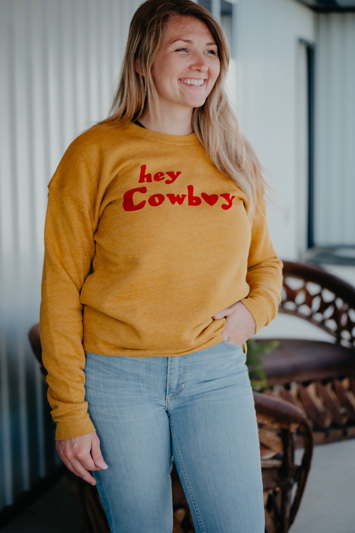 'Hey Cowboy' Graphic Sweatshirt (2 Colours; S-XL)