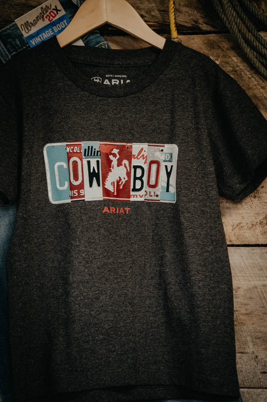 Boy's License Plate Cowboy T-shirt (XS-XL)