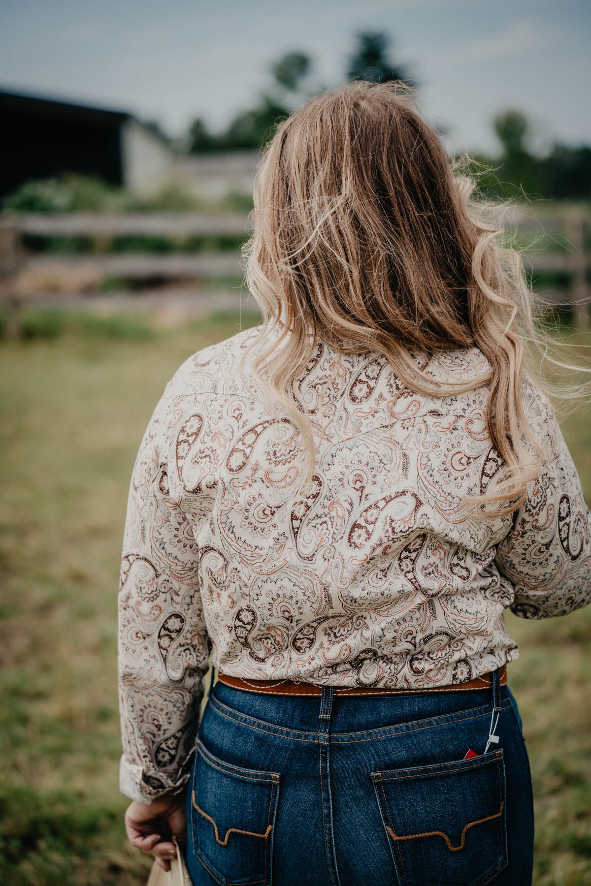 'Tanya' Paisley Ladies Long Sleeve Pearl Snap (S-XXL)