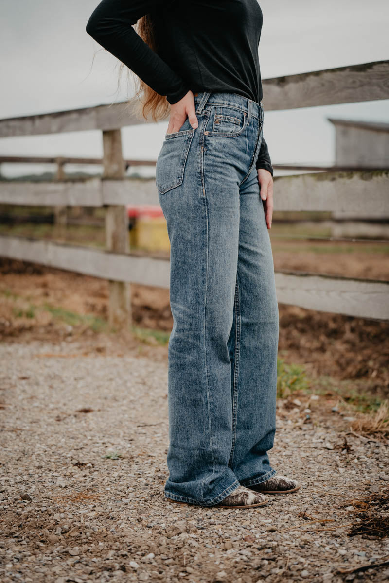Jolene' Ultra High Rise Wide Leg Jean by Ariat with Bootstitch Detail