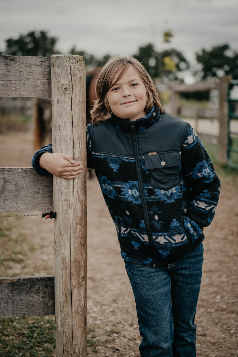 Wrangler Boys Mixed Sherpa Zip Up (XS-L)