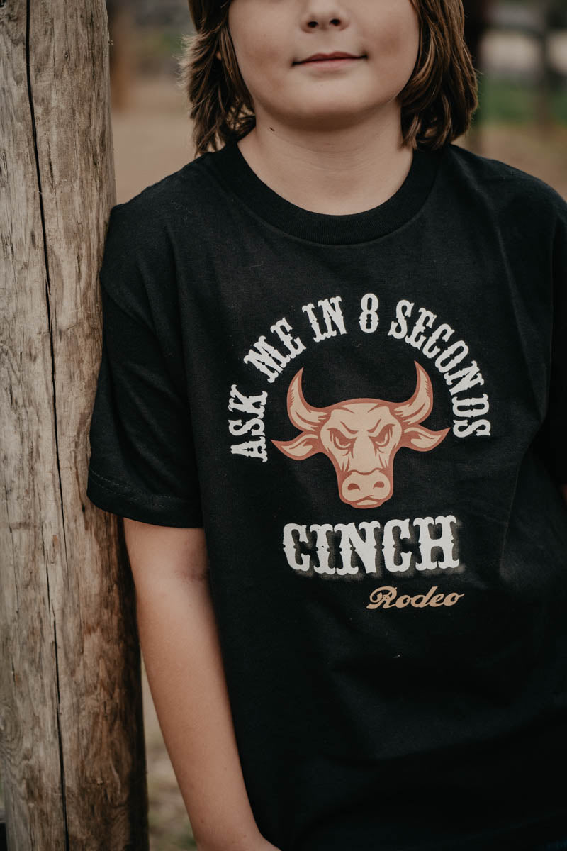 '8 Seconds' Black Rodeo Youth CINCH Tee (6/8 to 14)