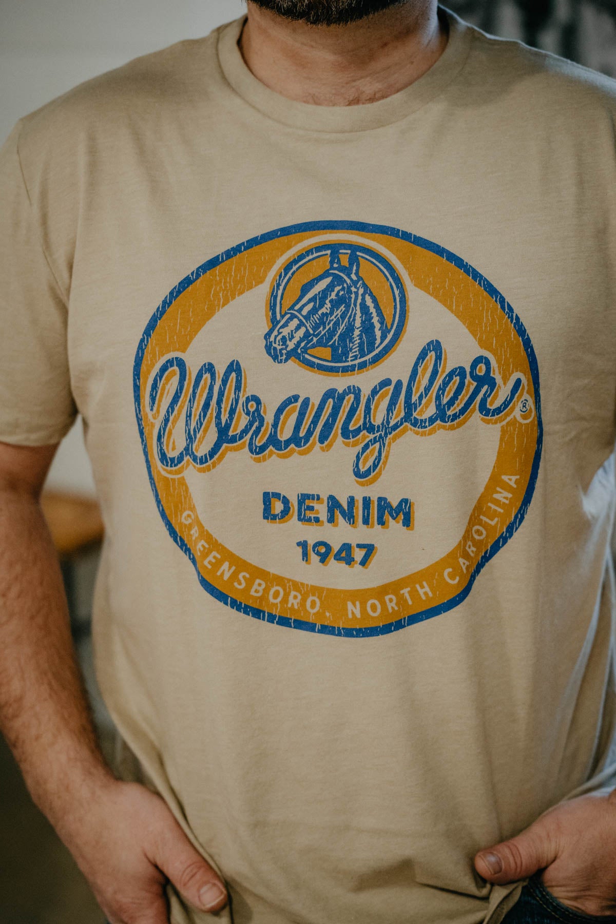 Mens Wrangler Horse Logo Ring T-Shirt (S-XXL)