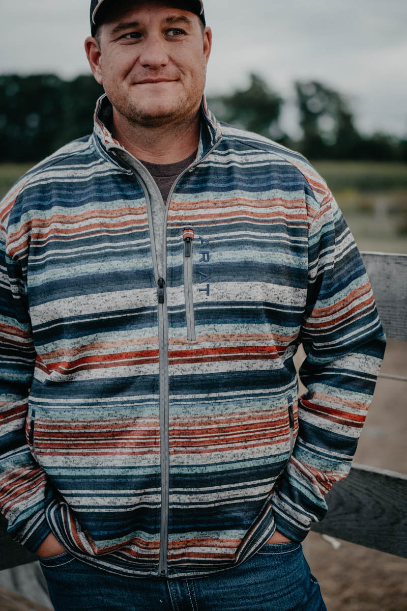 'Emmett' Men's Southwestern Striped Full Zip Sweater (S - XXL)