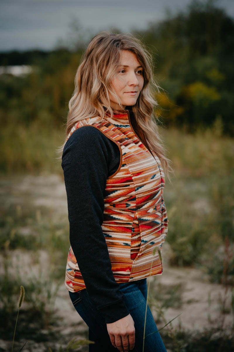 'Laramie' Women's Ariat X Chimayo Reversible Chestnut Vest (XS-XXL)
