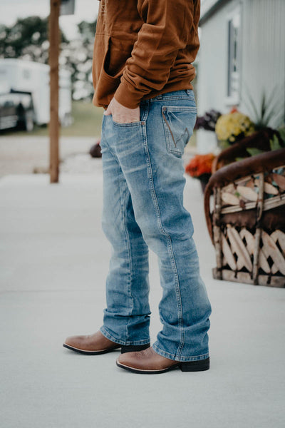 Men's Retro Wrangler Slim Bootcut Jeans (New Dark Wash)